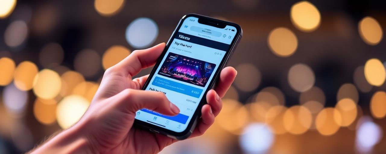 Persona comprando entradas desde el celular