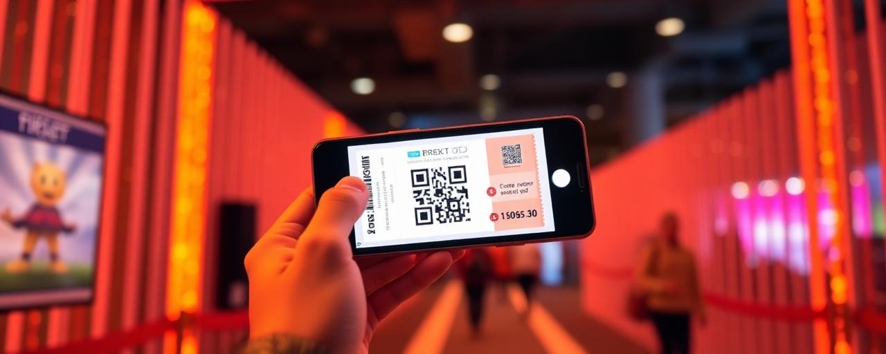Entrada digital con QR siendo escaneada